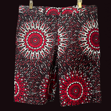 Load image into Gallery viewer, red and white and brown men ankara shorts
